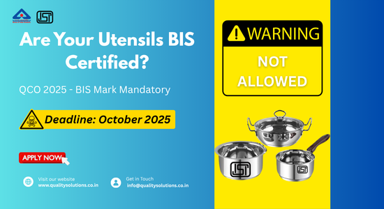 ISI mark mandatory for stainless steel |Deadline: October 2025